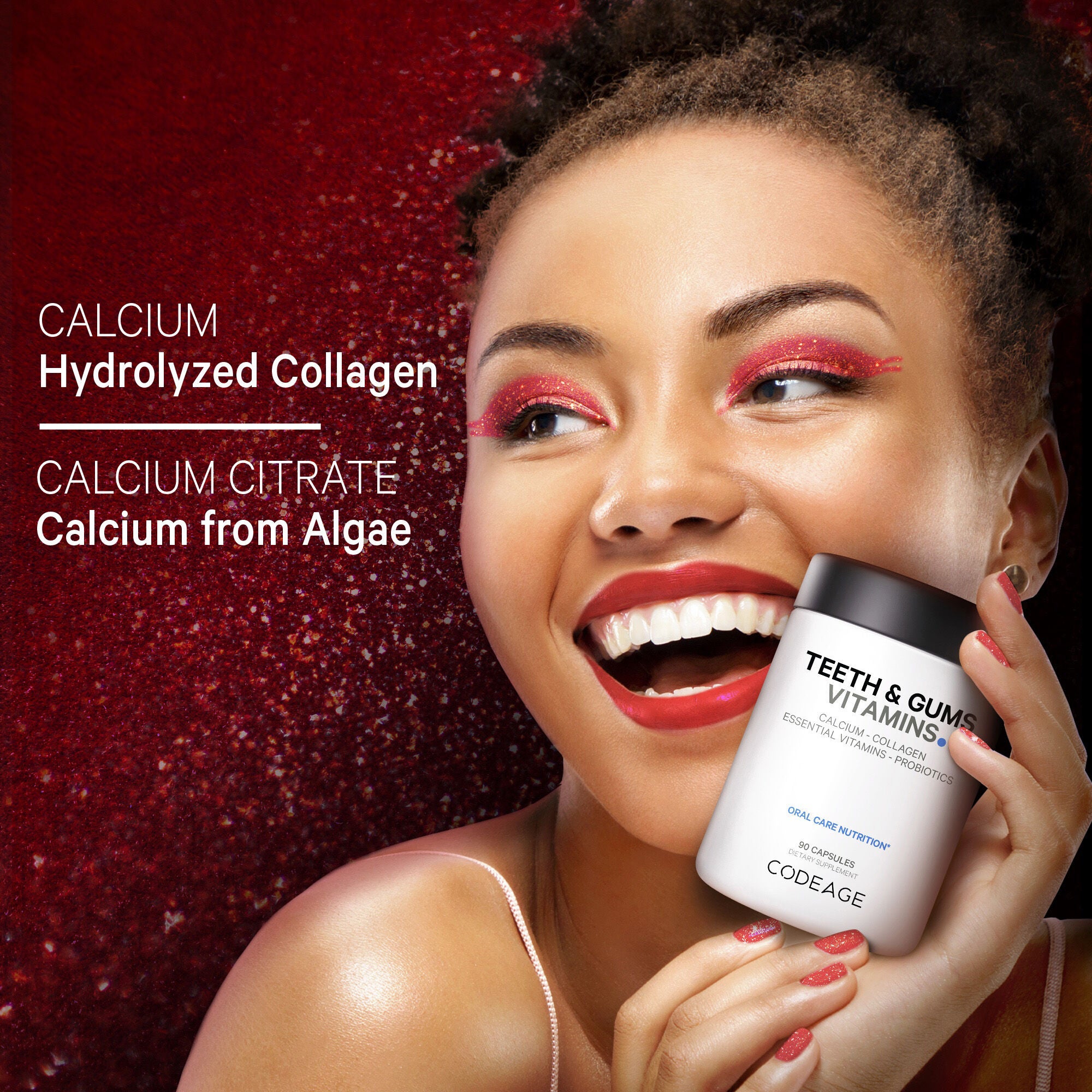 Teeth &amp; Gums Vitamins - Daily Multivitamins &amp; Minerals + Collagen - 90 Capsules (90 Servings)  | GNC